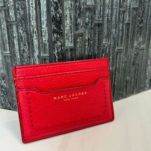 🍒Marc Jacobs Empire City Red Pebble Leather Card Case Wallet